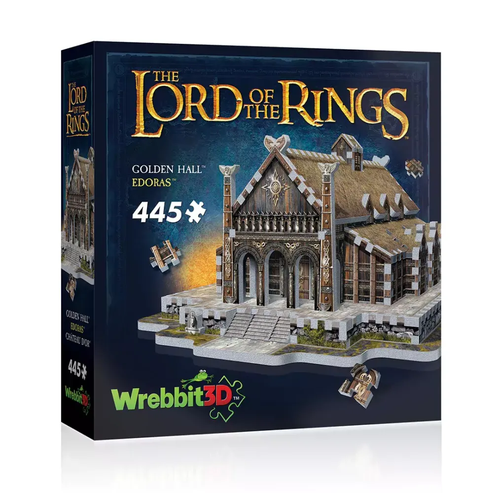 3D Puzzle Pán prstenů - Zlatá síň Edoras, 445 dílků