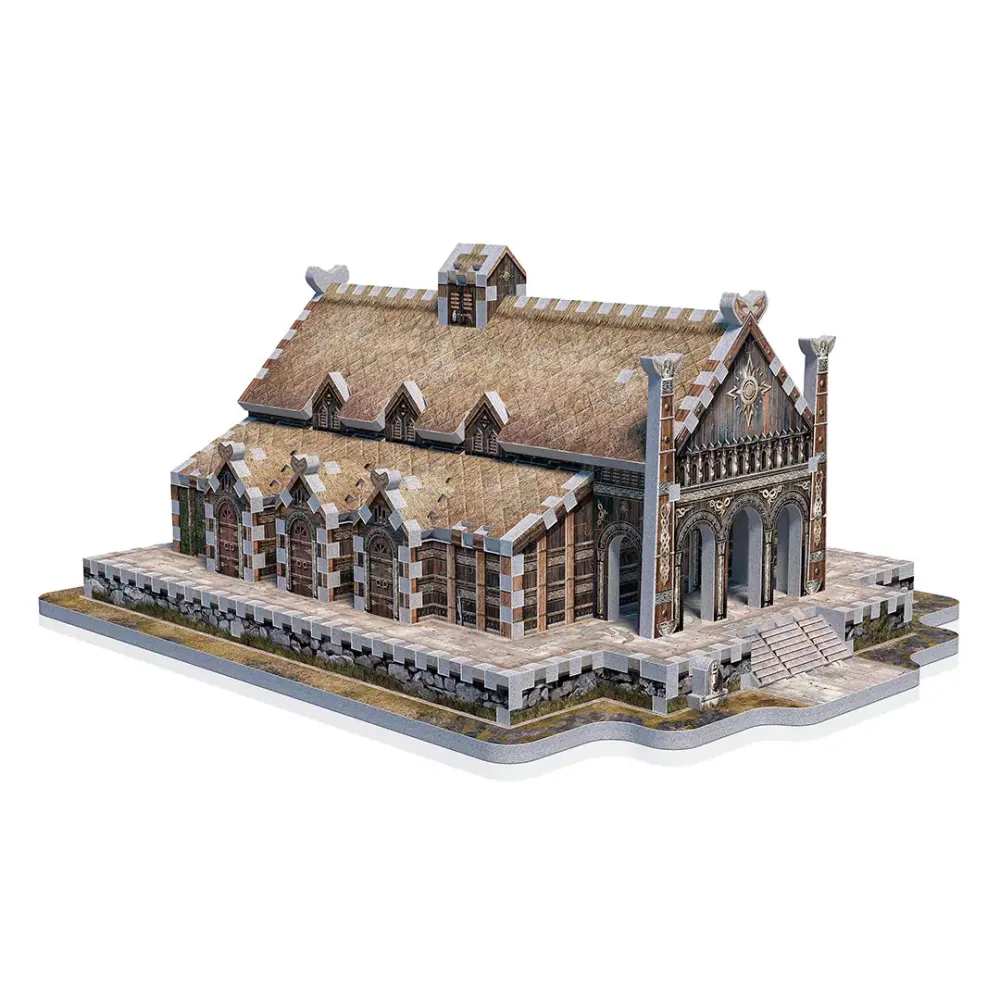 3D Puzzle Pán prstenů - Zlatá síň Edoras, 445 dílků