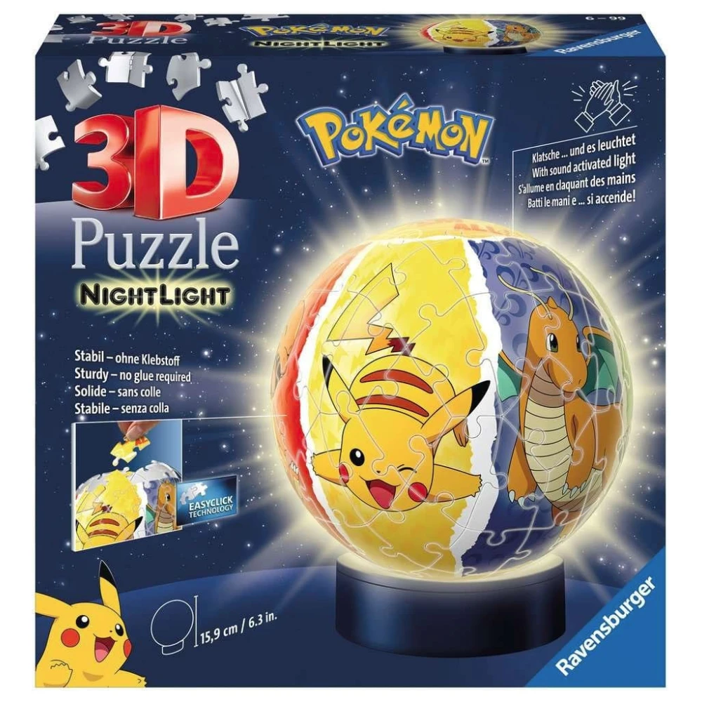 3D puzzle Pokémon - Nočné svetlo, 72 dielikov