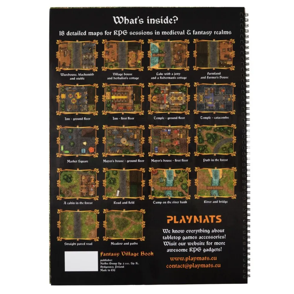 A3 RPG Book: Fantasy Village - Square Grid