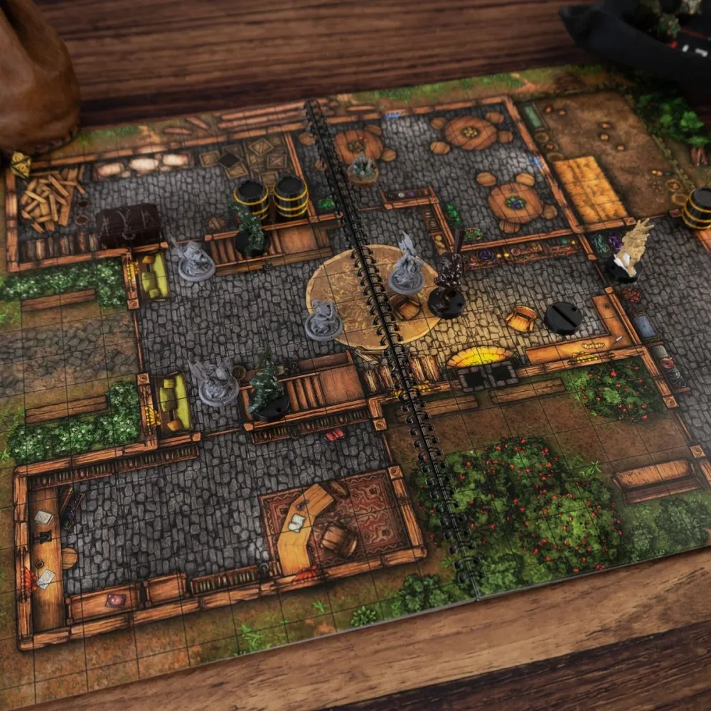 A3 RPG Book: Fantasy Village - Square Grid