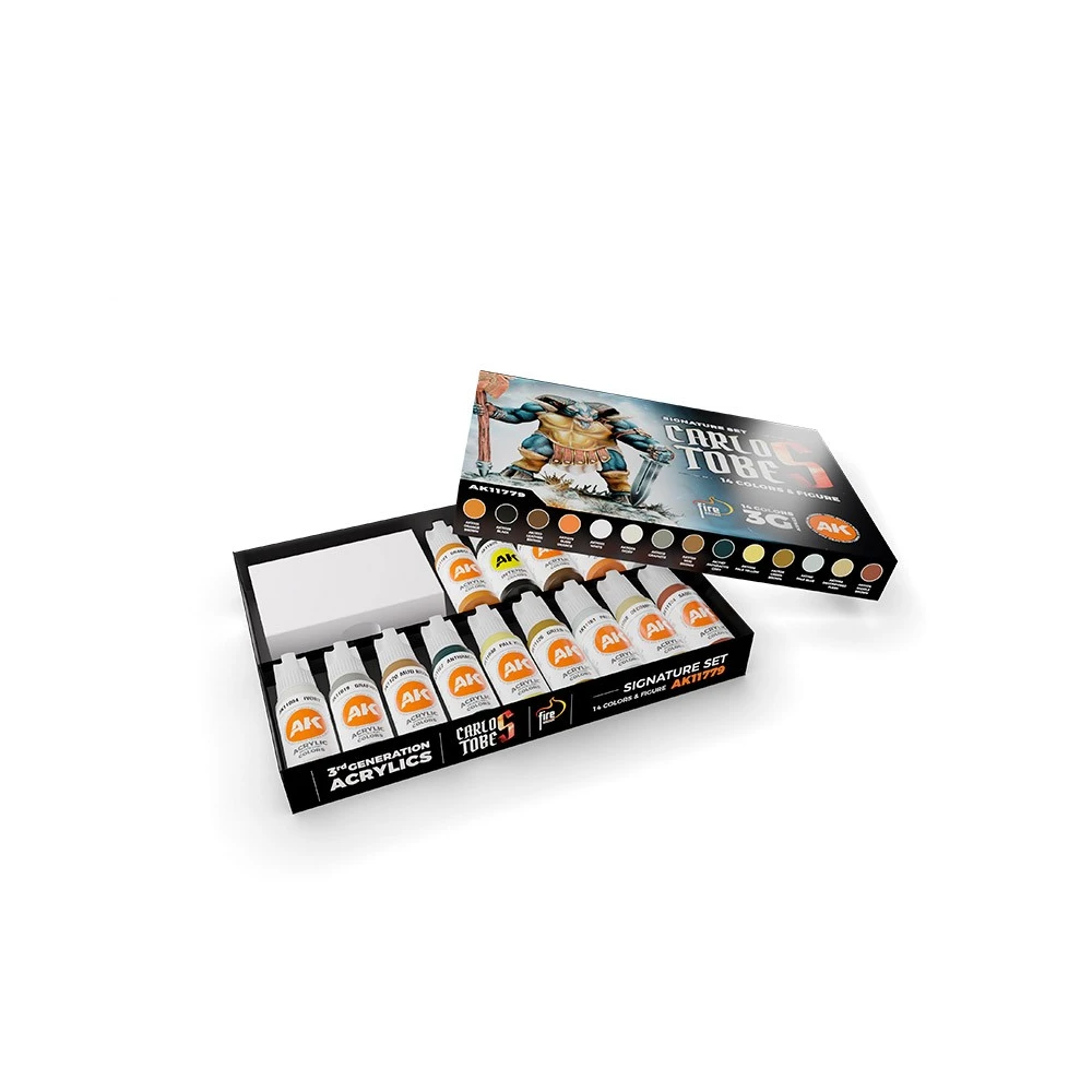 AK Interactive - Carlos Tobes: 3GEN Signature Set (14 Farben und 1 Figur)