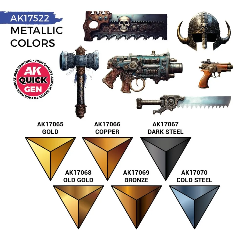 AK Interactive: Quick Gen - Metallics Set
