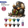 AK Interactive: Quick Gen - Quick Starter Set (8 paints and 1 brush)