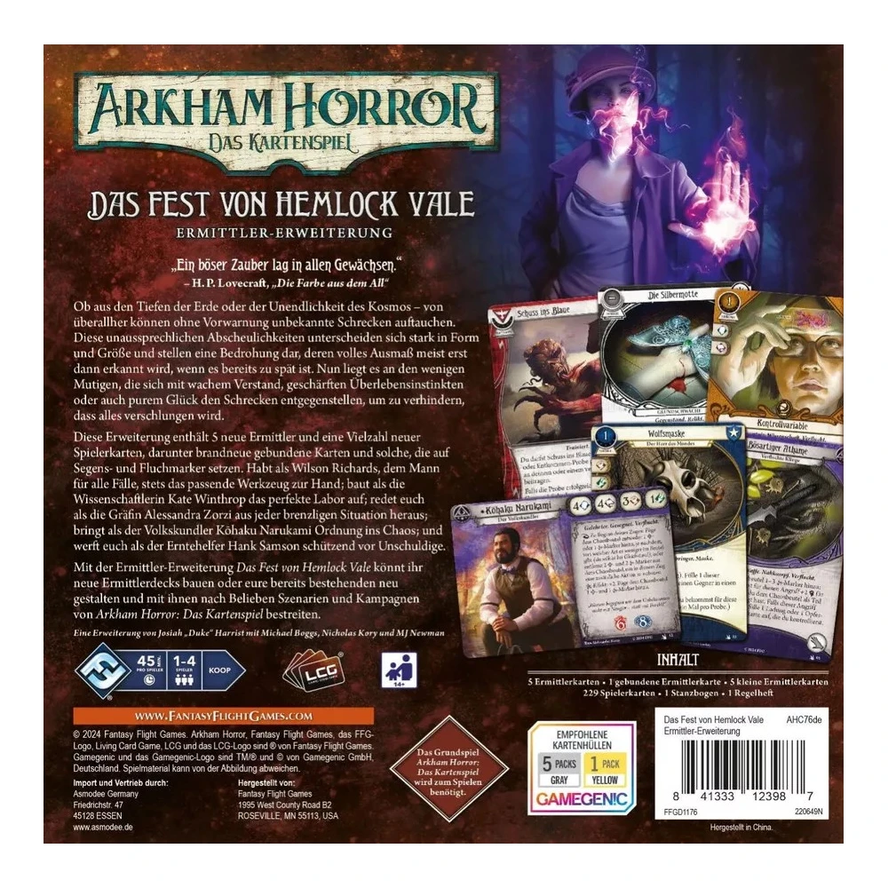 Arkham Horror LCG: Feast of Hemlock Vale Investigator Expansion