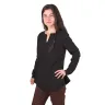 Women's long-sleeve cotton tunic - black
