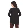 Women's long-sleeve cotton tunic - black