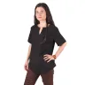 Women's short-sleeve cotton tunic - black
