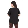 Women's short-sleeve cotton tunic - black
