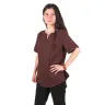 Women's short-sleeved cotton tunic - brown