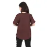 Women's short-sleeved cotton tunic - brown