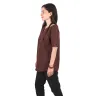 Women's short-sleeved cotton tunic - brown