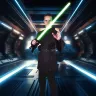 Jedi-Obertunika aus Baumwolle – Schwarz