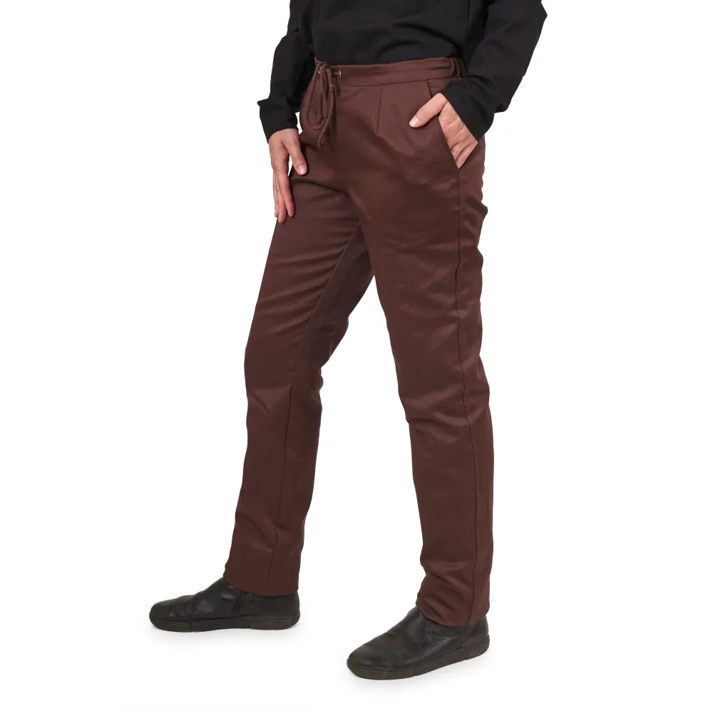 Women's cotton trousers - brown