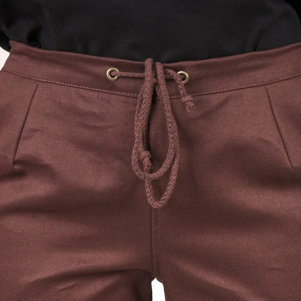 Women's cotton trousers - brown