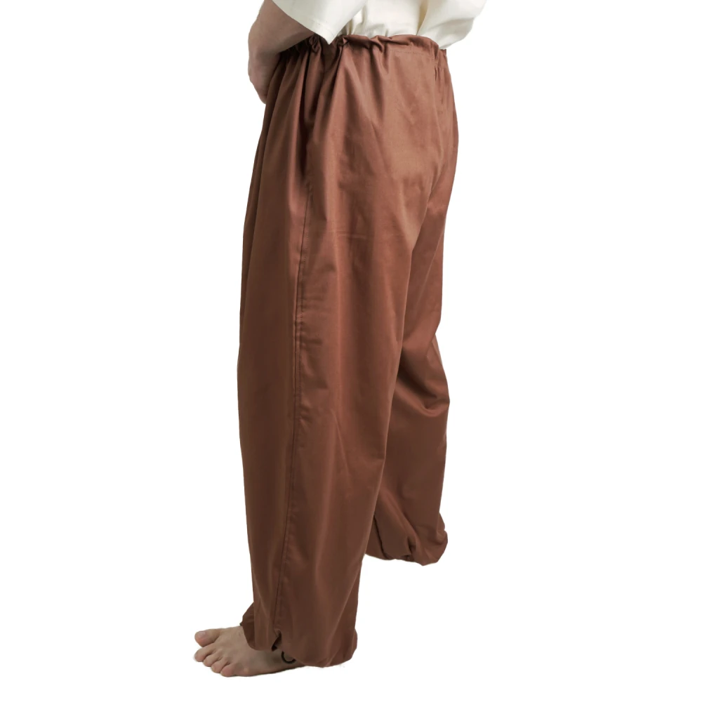 Wide cotton trousers - brown