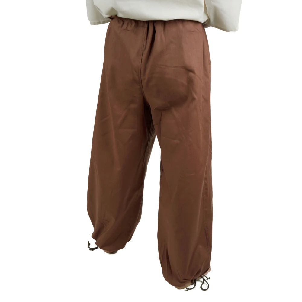 Wide cotton trousers - brown