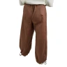 Wide cotton trousers - brown