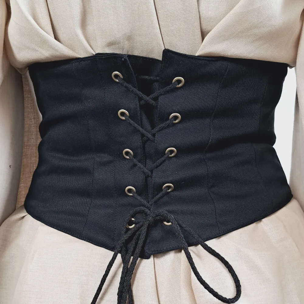 Boudica Cotton Corset - black