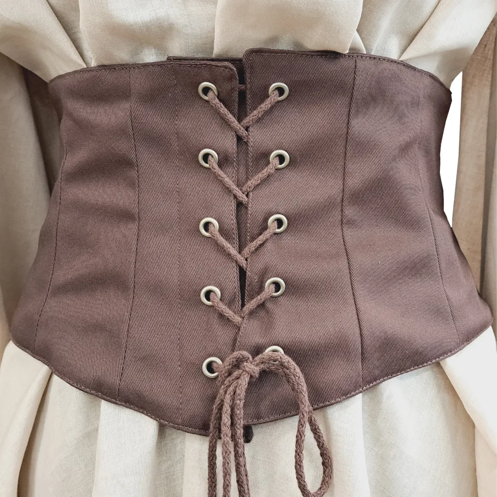 Boudica Cotton Corset - Brown