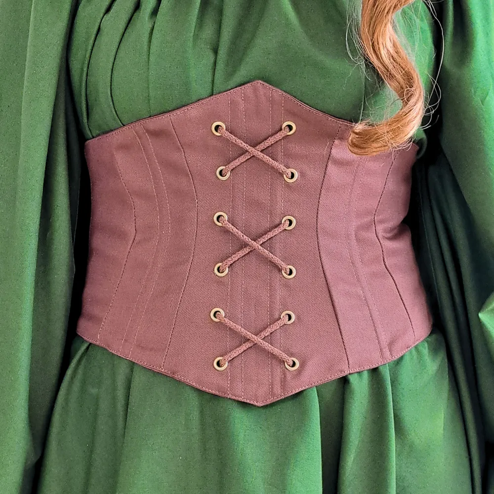 Boudica Cotton Corset - Brown