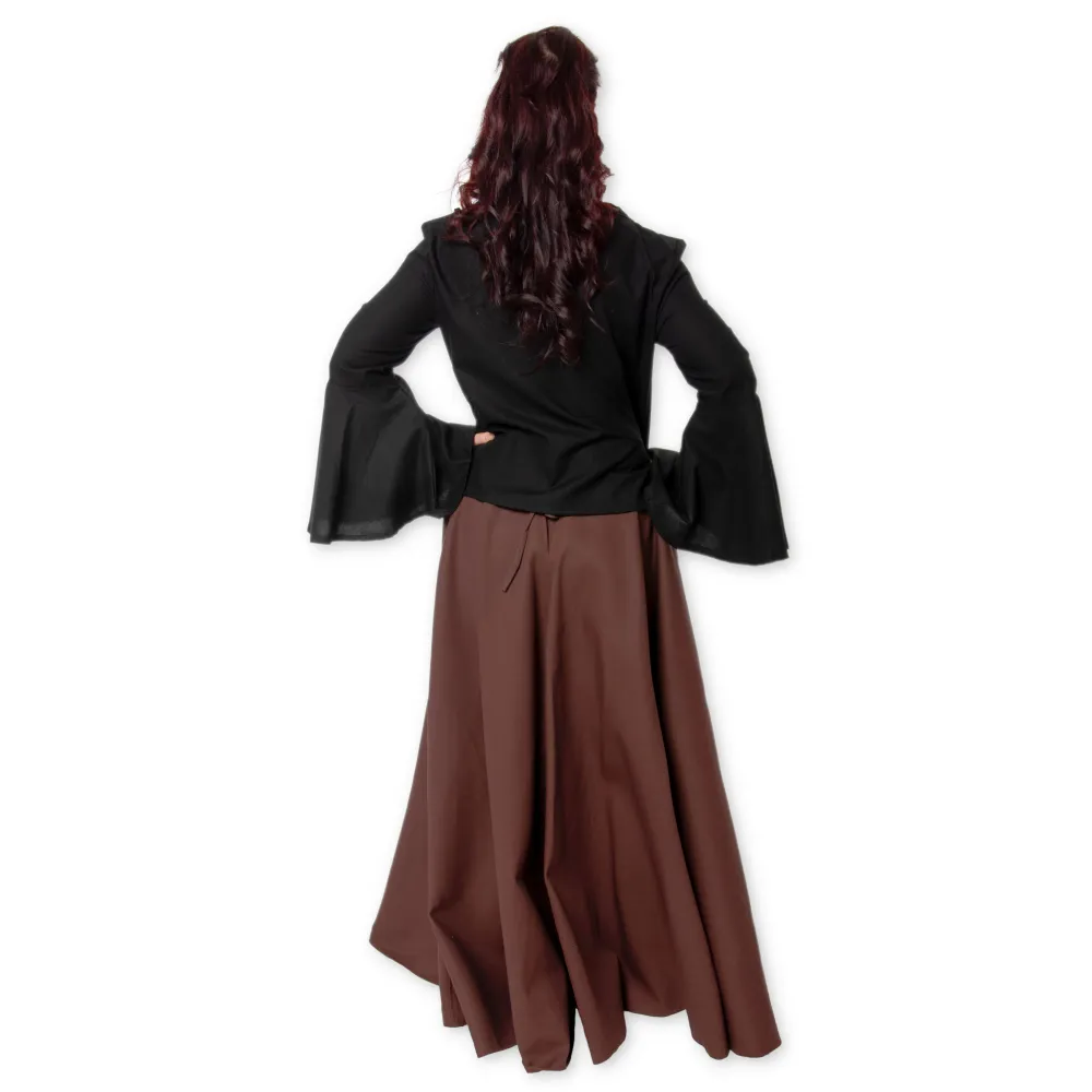 Wide-sleeve blouse - black