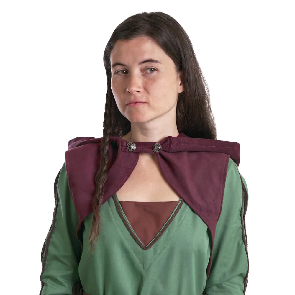Bolero with hood - burgundy