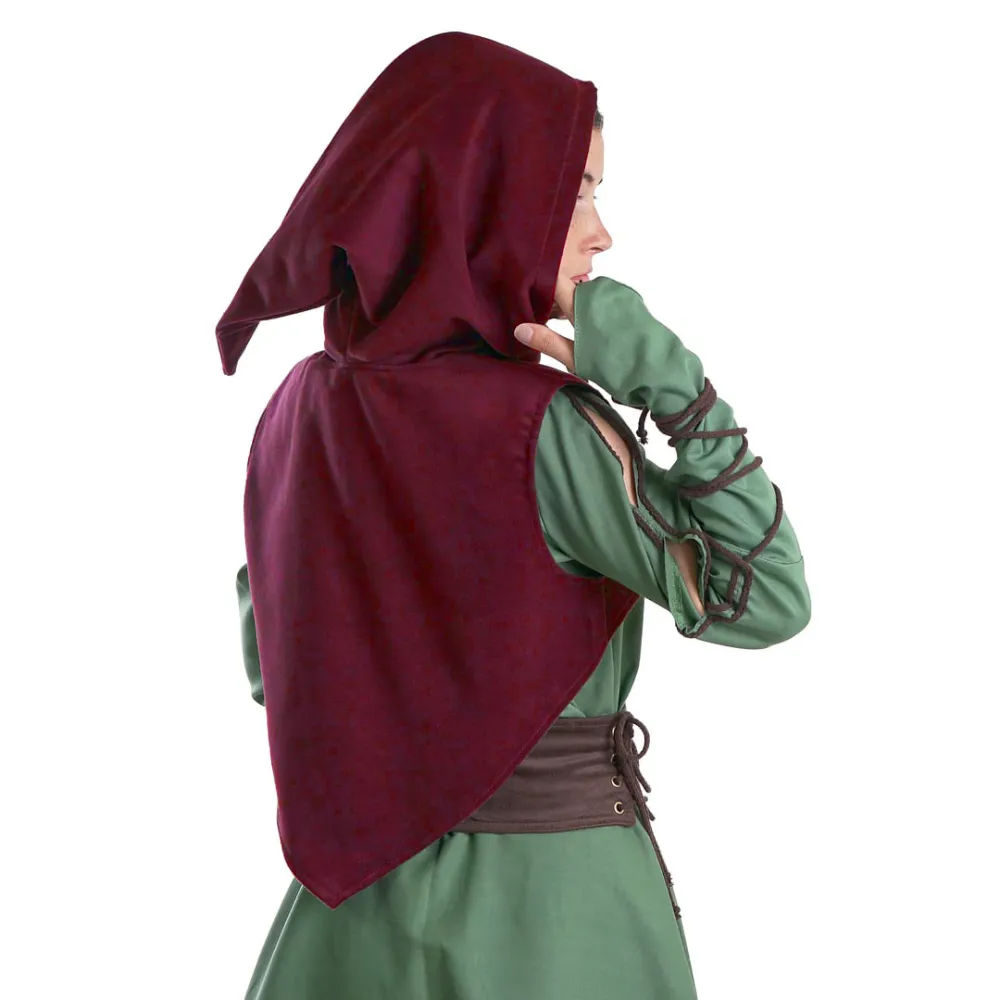 Bolero with hood - burgundy