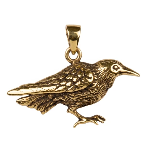 Bronzový amulet havrana
