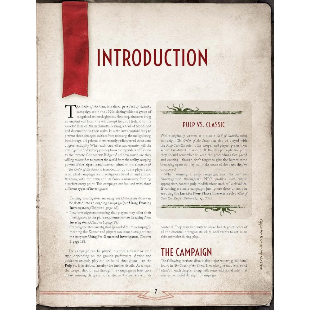Call of Cthulhu: The Order of the Stone