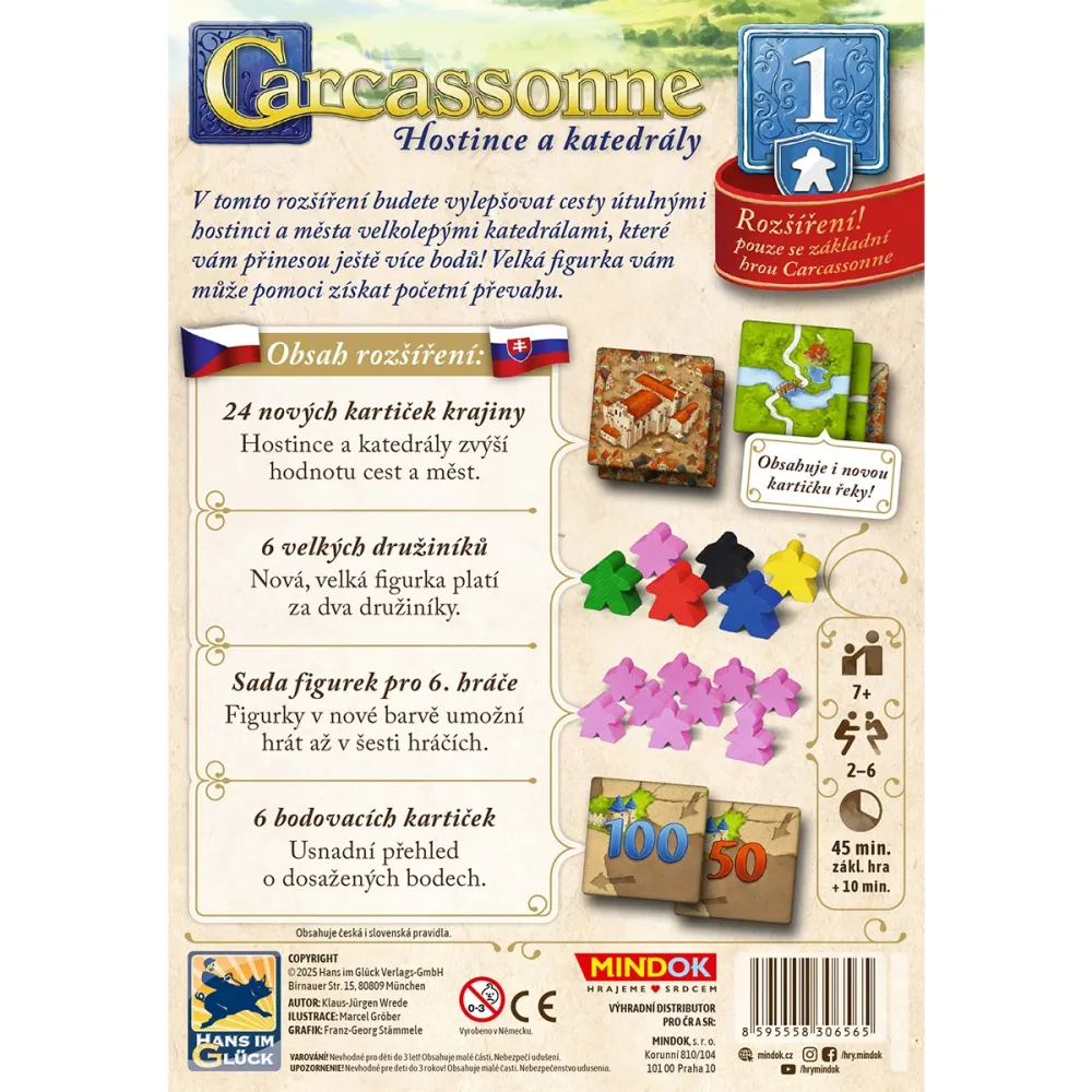 Carcassonne rozšíření 1: Hostince a katedrály (edice 2025)