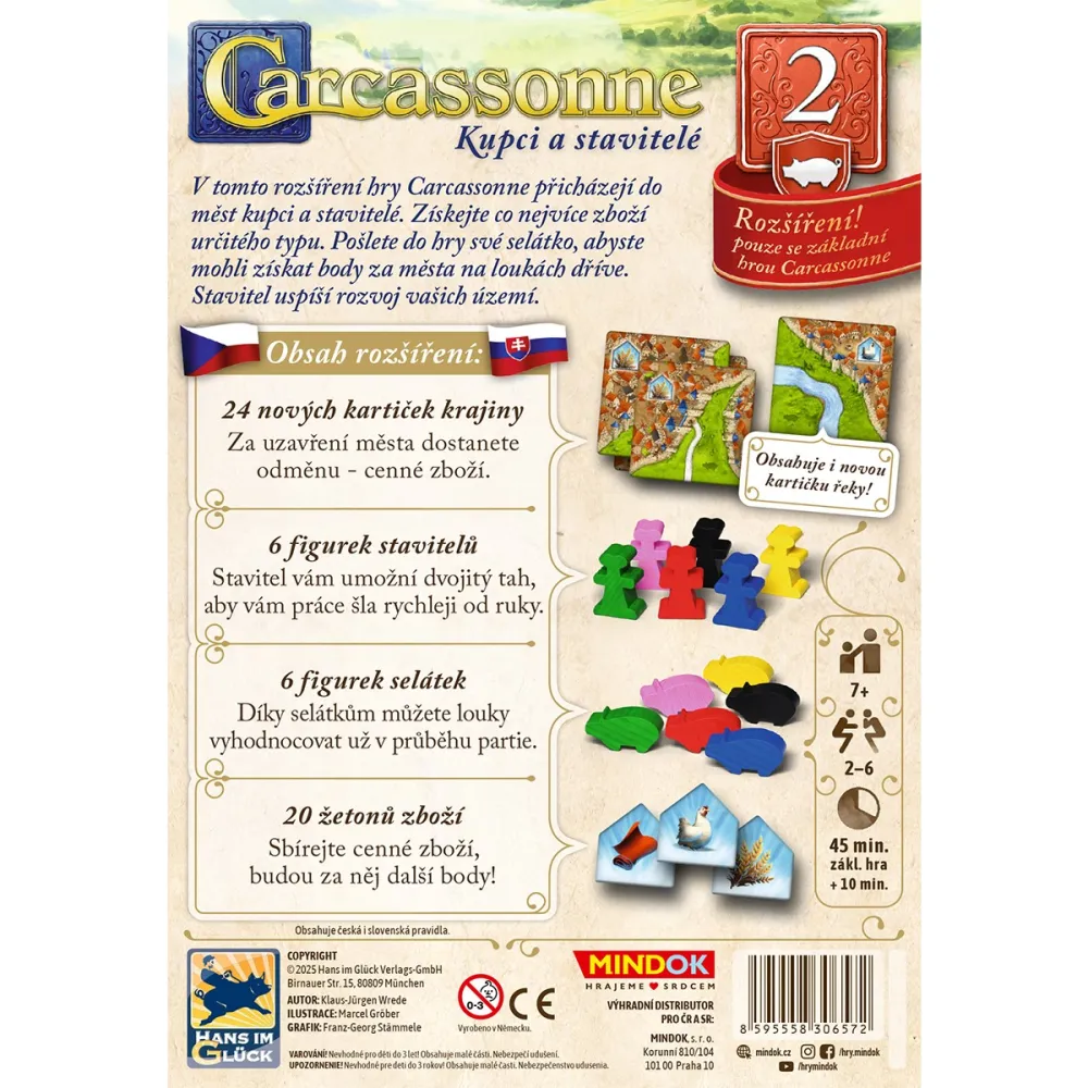Carcassonne rozšíření 2: Kupci a stavitelé (edice 2025)