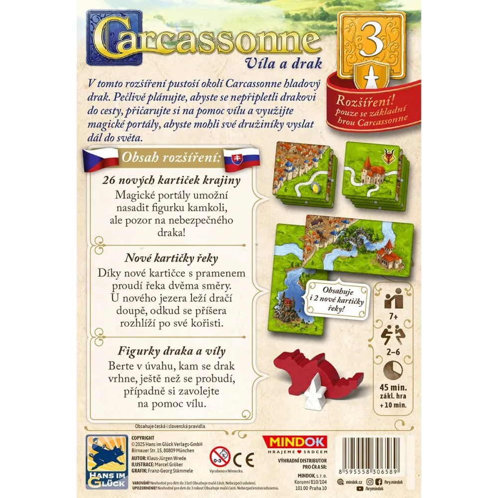 Carcassonne rozšíření 3: Víla a drak (edice 2025)