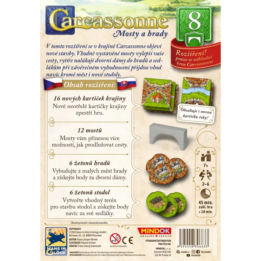 Carcassonne rozšíření 8: Mosty a hrady (edice 2025)