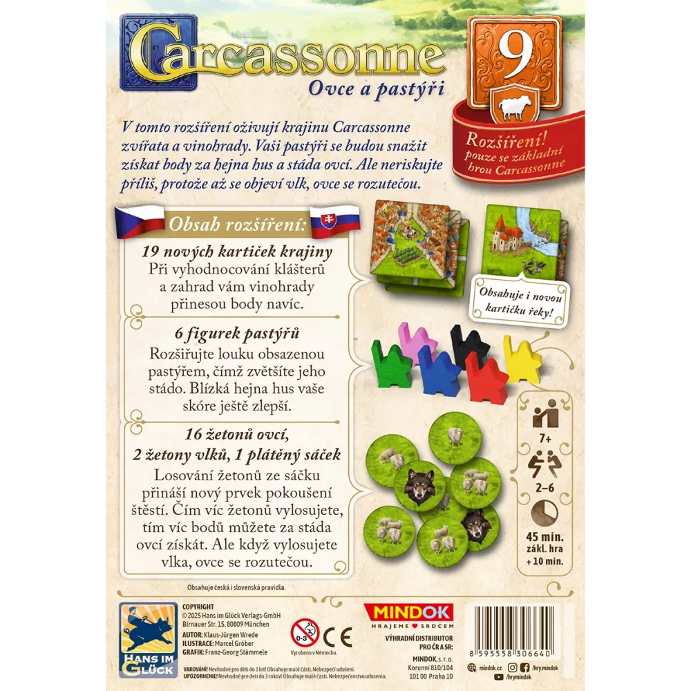 Carcassonne rozšíření 9: Ovce a pastýři (edice 2025)