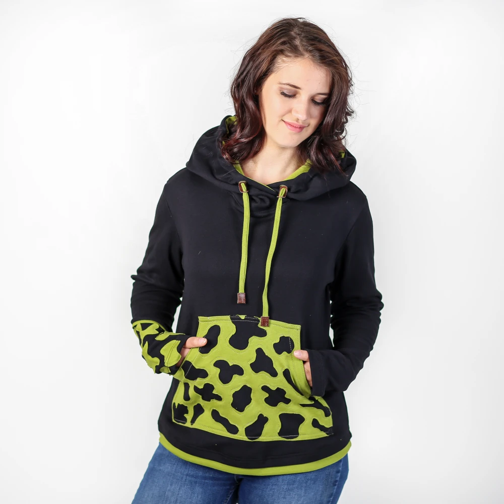 Damen-Kapuzenpullover Skamandra, schwarz