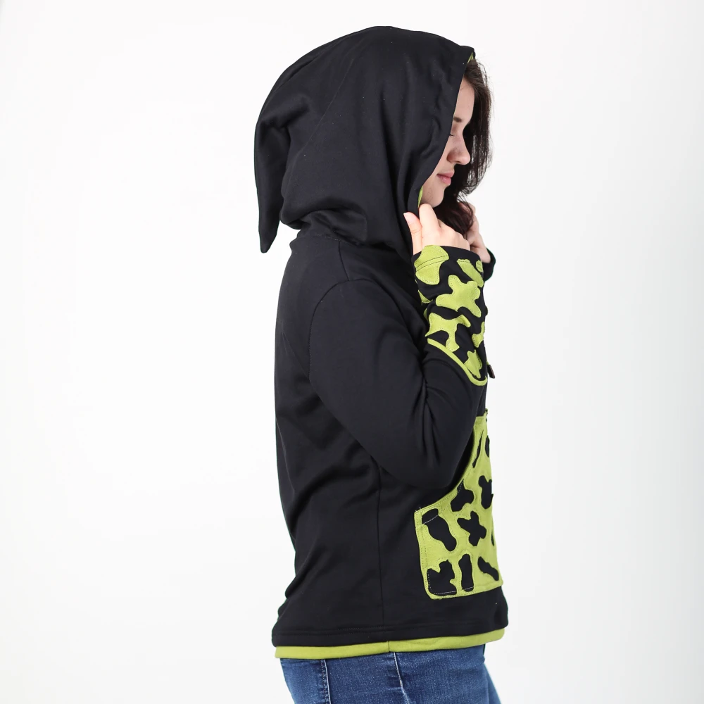 Damen-Kapuzenpullover Skamandra, schwarz