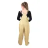 Women's linen dungarees - sand
