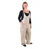 Women's linen dungarees - natural
