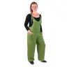 Women's linen dungarees - green