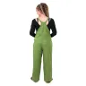 Women's linen dungarees - green