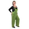 Women's linen dungarees - green