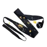 Women's linen belt - black