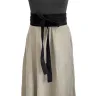 Women's linen belt - black