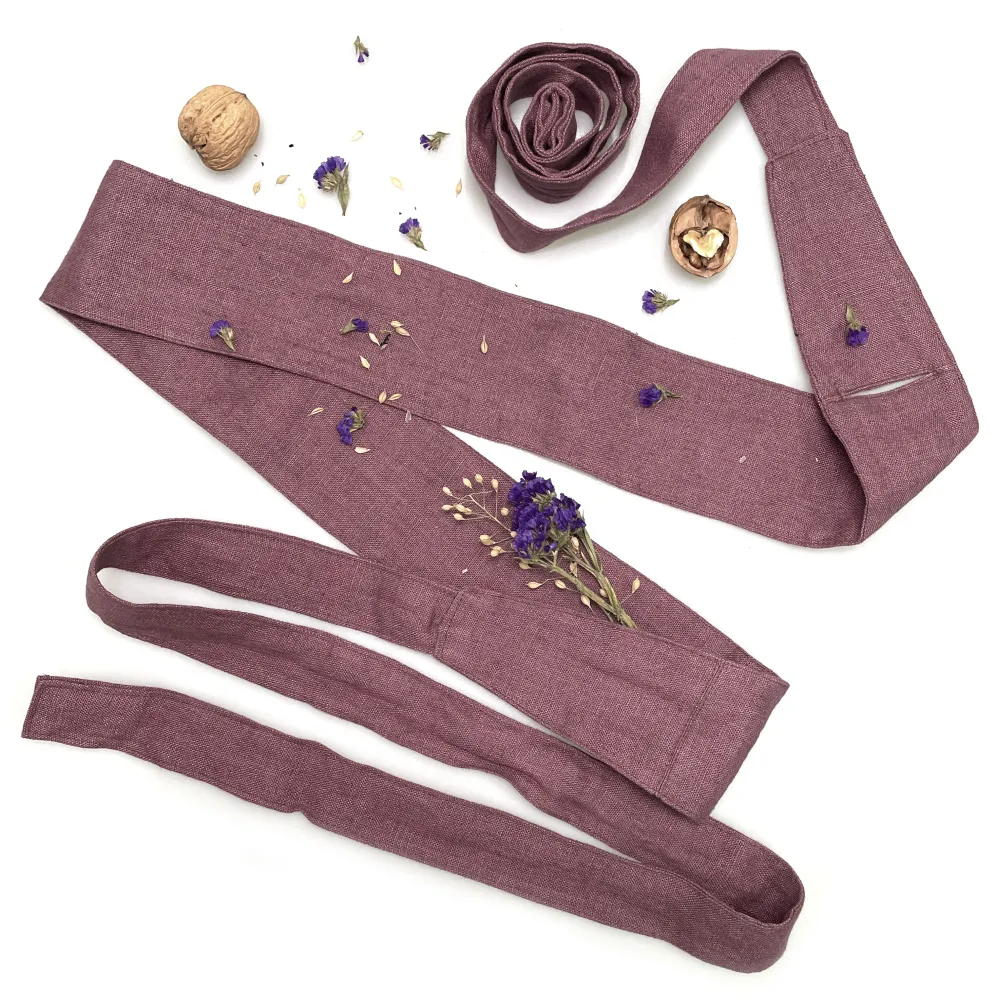 Women's linen belt - purple