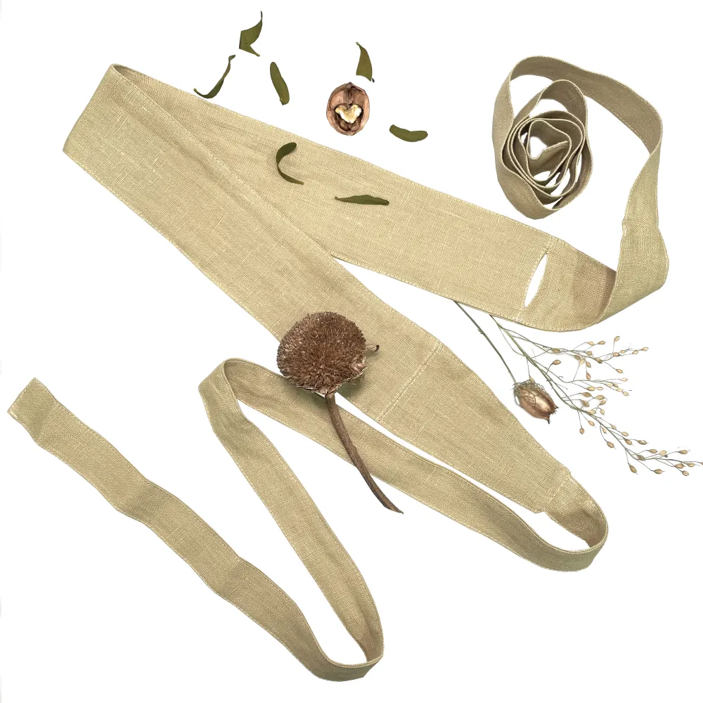 Women's linen belt - sand