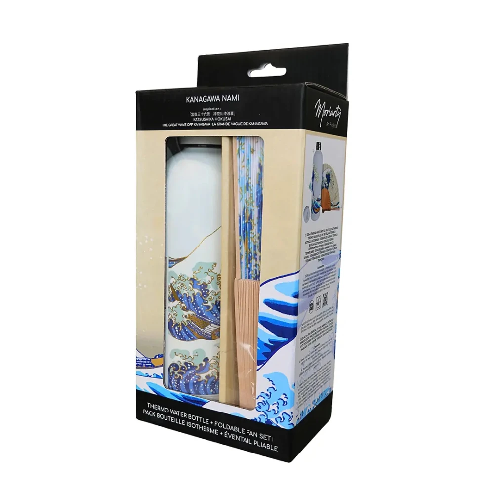 The Great Wave off Kanagawa Gift Set - Thermos and Fan