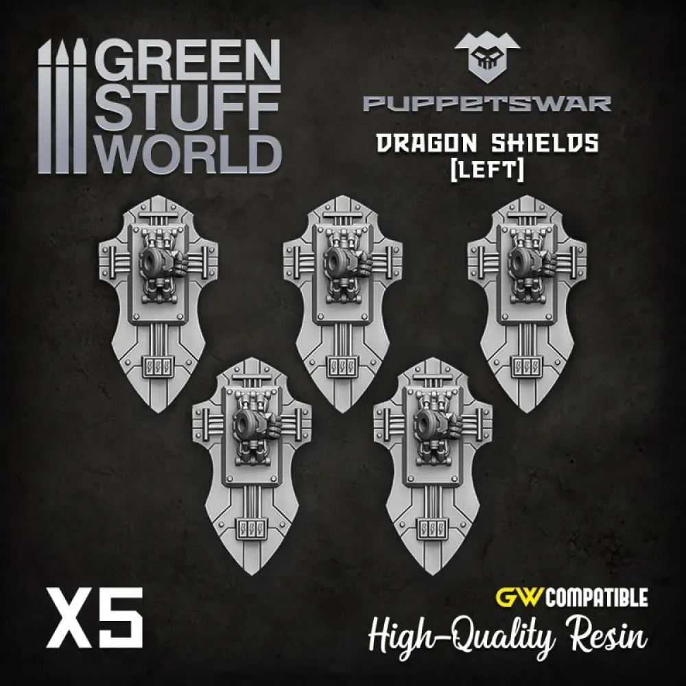 Dekorace Green Stuff World: Dragon Shields, 5 ks