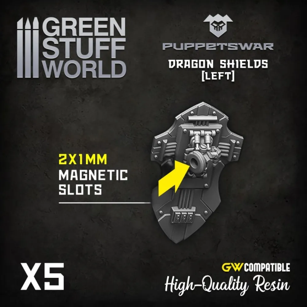 Dekorace Green Stuff World: Dragon Shields, 5 ks