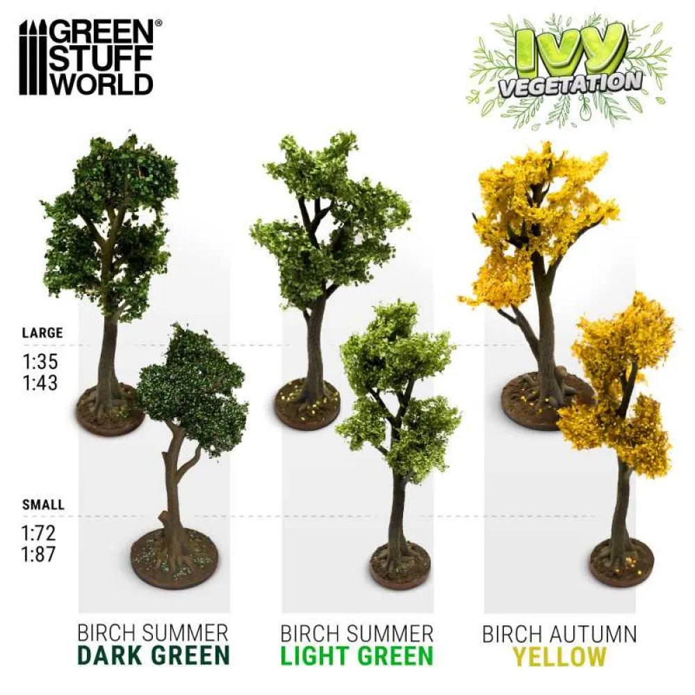 Dekorace Green Stuff World: Ivy Foliage - Light Green Birch - Small